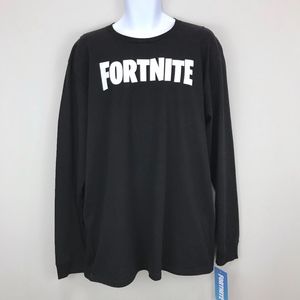 Black & White Fortnite Logo Long Sleeve Raglan Tee